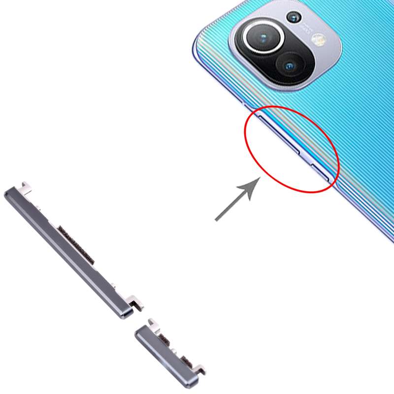 Power Button and Volume Control Button for Xiaomi Mi 11 M2011K2C M2011K2G(Black)