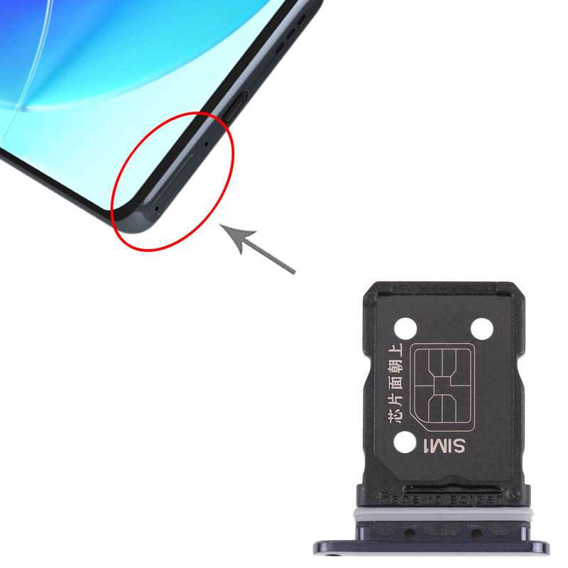 For OPPO Reno6 Pro 5G SIM Card Tray + SIM Card Tray (Black)