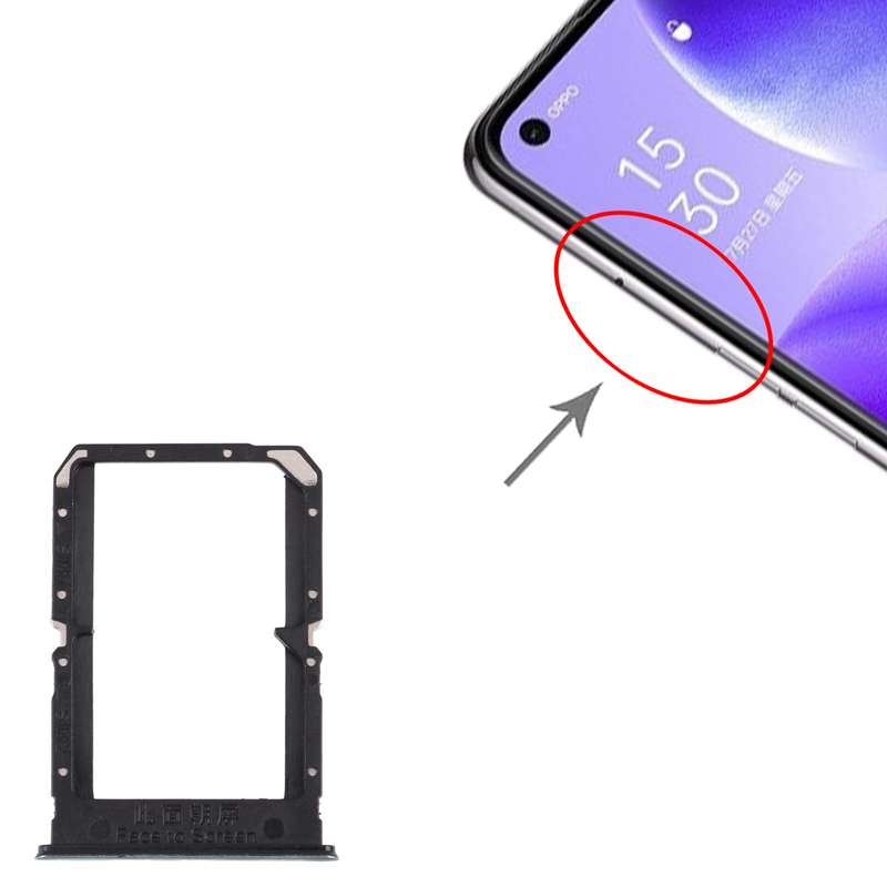 For OPPO Reno5 5G / Find X3 Lite PEGM00 PEGT00 CPH2145 SIM Card Tray + SIM Card Tray(Black)