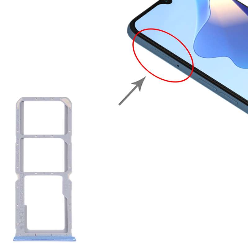 For OPPO A54S CPH2273 SIM Card Tray + SIM Card Tray + Micro SD Card Tray (Black)