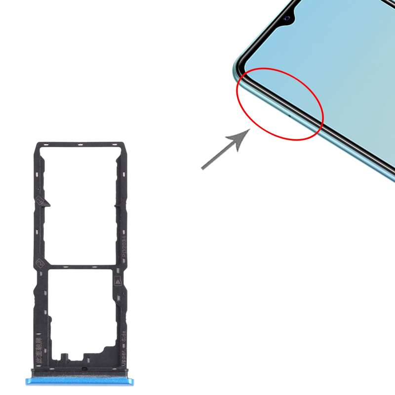 For vivo Y30 Standard / Y12s SIM Card Tray + SIM Card Tray + Micro SD Card Tray (Black)