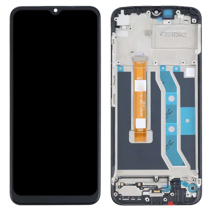 Original LCD Screen and Digitizer Full Assembly with Frame for OPPO Realme C21Y / Realme C25Y