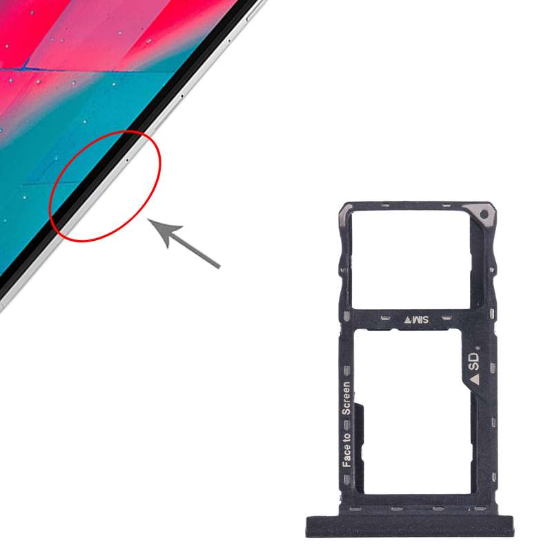SIM Card Tray + Micro SD Card Tray for Lenovo Tab M10 FHD REL TB-X605LC X605 (Black)