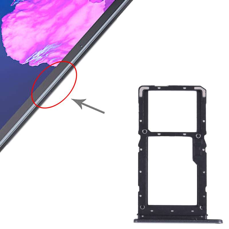 SIM Card Tray + Micro SD Card Tray for Lenovo Tab P11 TB-J606 TB-J606N(Black)
