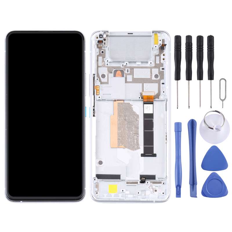 Original LCD Screen for Asus Zenfone 8 Flip ZS672KS Digitizer Full Assembly with FrameSilver)
