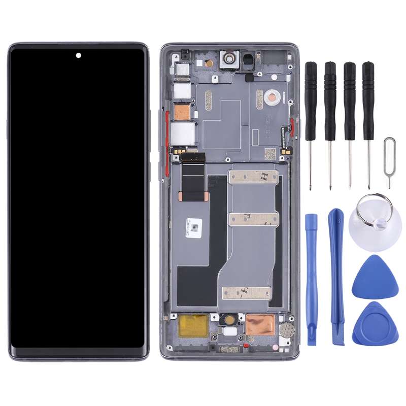 Original LCD Screen for TCL 20 Pro 5G T810H Digitizer Full Assembly with Frame (Black)