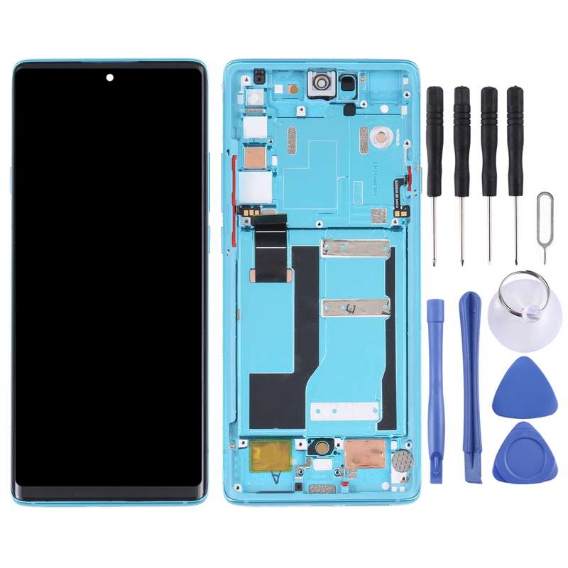 Original LCD Screen for TCL 20 Pro 5G T810H Digitizer Full Assembly with Frame (Black)