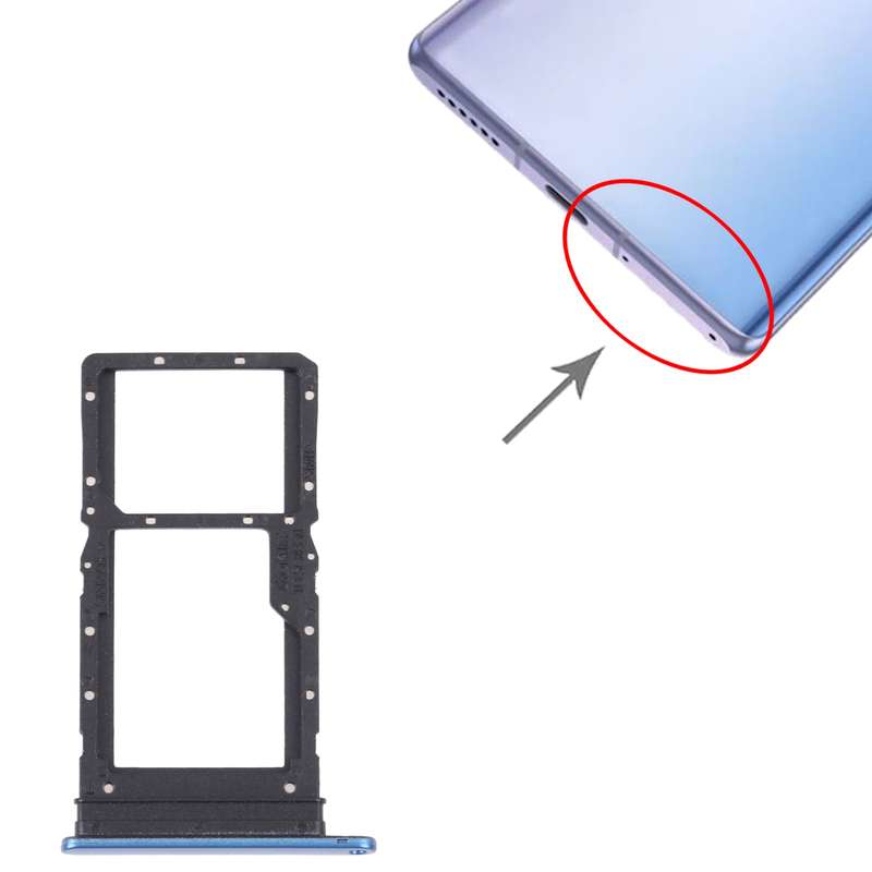SIM Card Tray + SIM Card Tray / Micro SD Card Tray for Honor Play 30 Plus(Black)