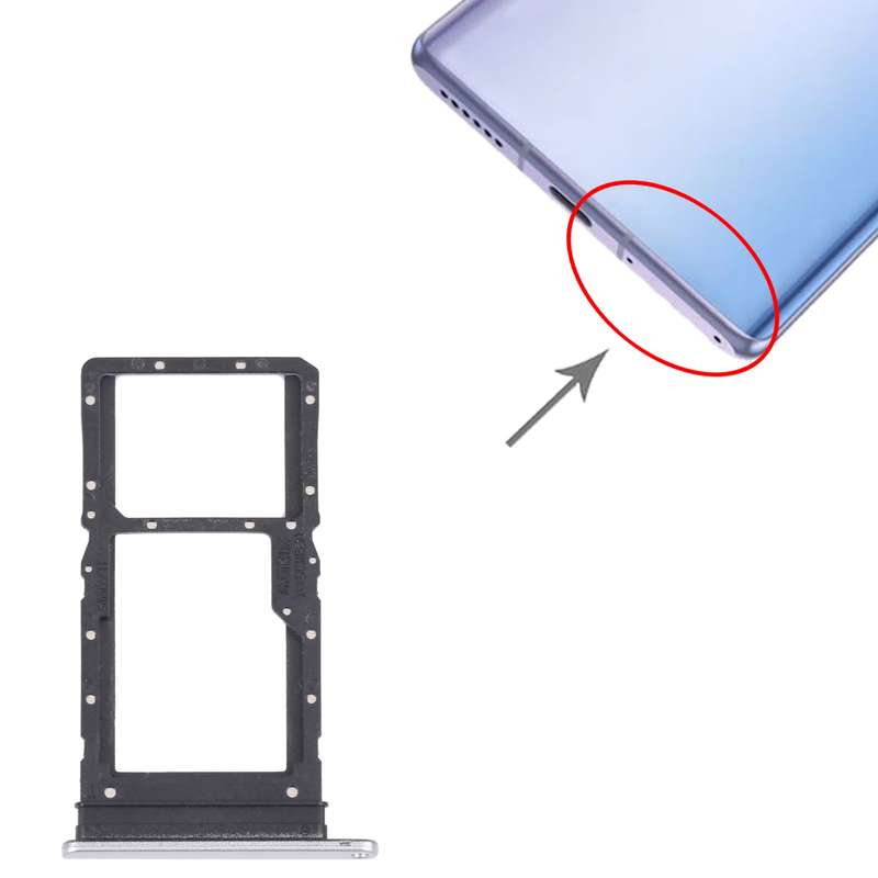SIM Card Tray + SIM Card Tray / Micro SD Card Tray for Honor Play 30 Plus(Black)
