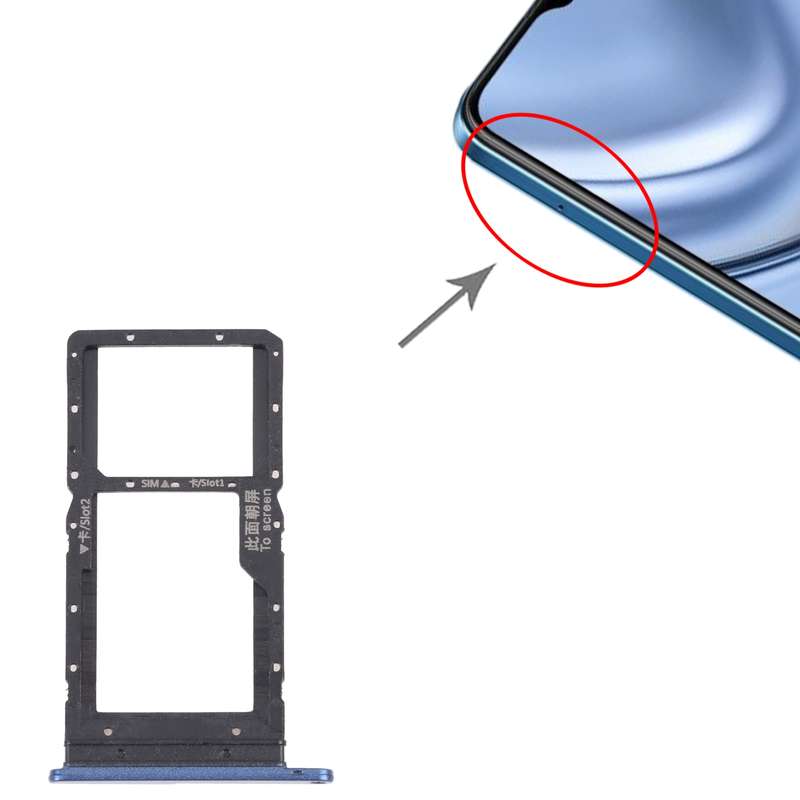 SIM Card Tray + SIM Card Tray / Micro SD Card Tray for Honor Play 20 (Black)