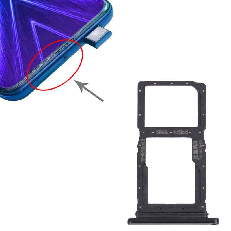 SIM Card Tray + SIM Card Tray / Micro SD Card Tray for Honor 9X (Silver)