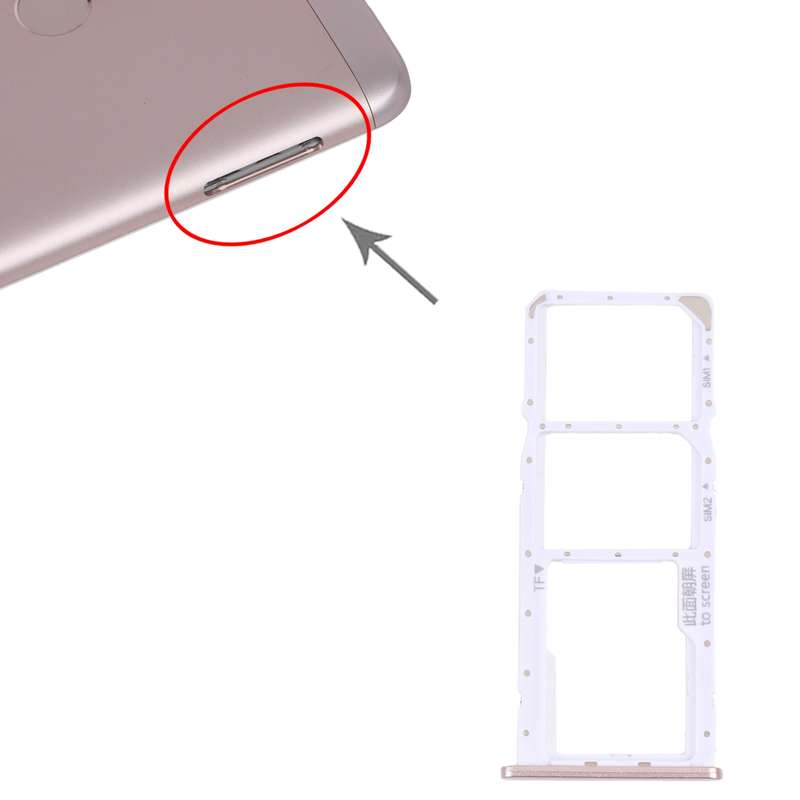 SIM Card Tray + SIM Card Tray + Micro SD Card Tray for Honor 7C (Black)