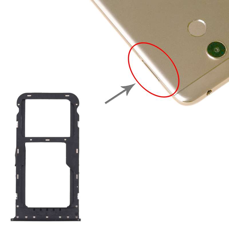 SIM Card Tray + SIM Card Tray / Micro SD Card Tray for Honor 6C Pro (Black)