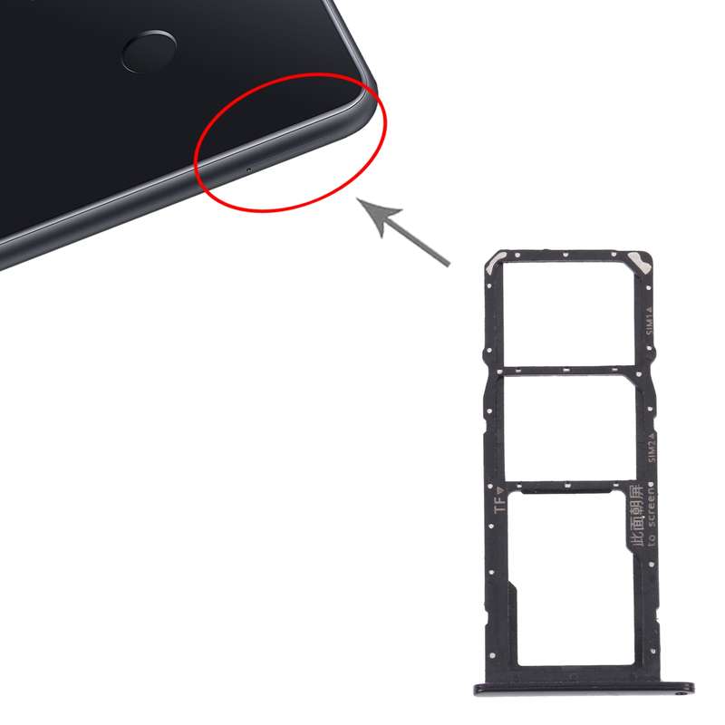 SIM Card Tray + SIM Card Tray / Micro SD Card Tray for Huawei Enjoy 20e (Black)