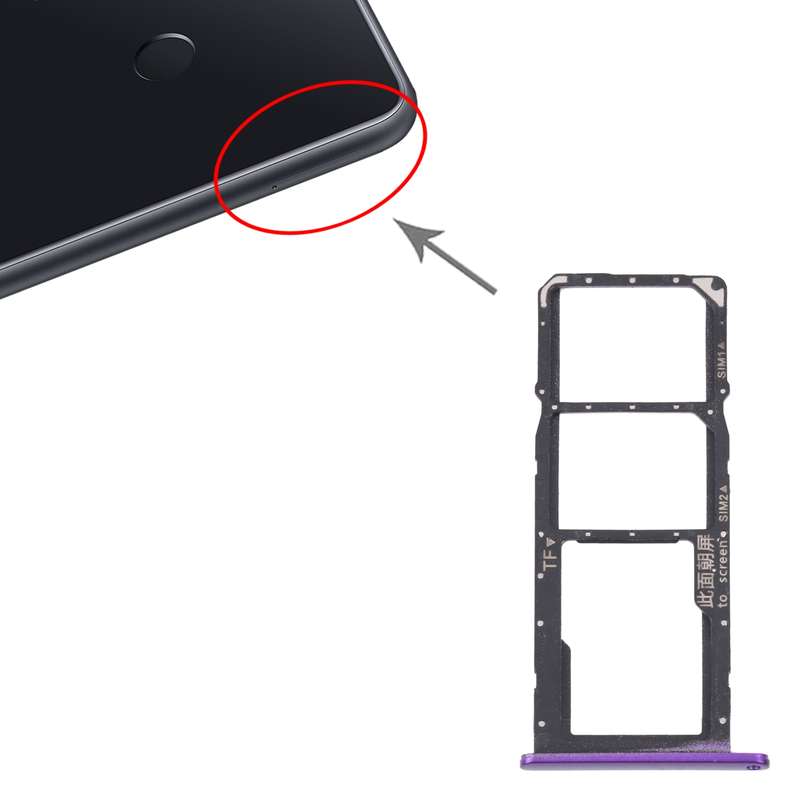SIM Card Tray + SIM Card Tray / Micro SD Card Tray for Huawei Enjoy 20e (Black)