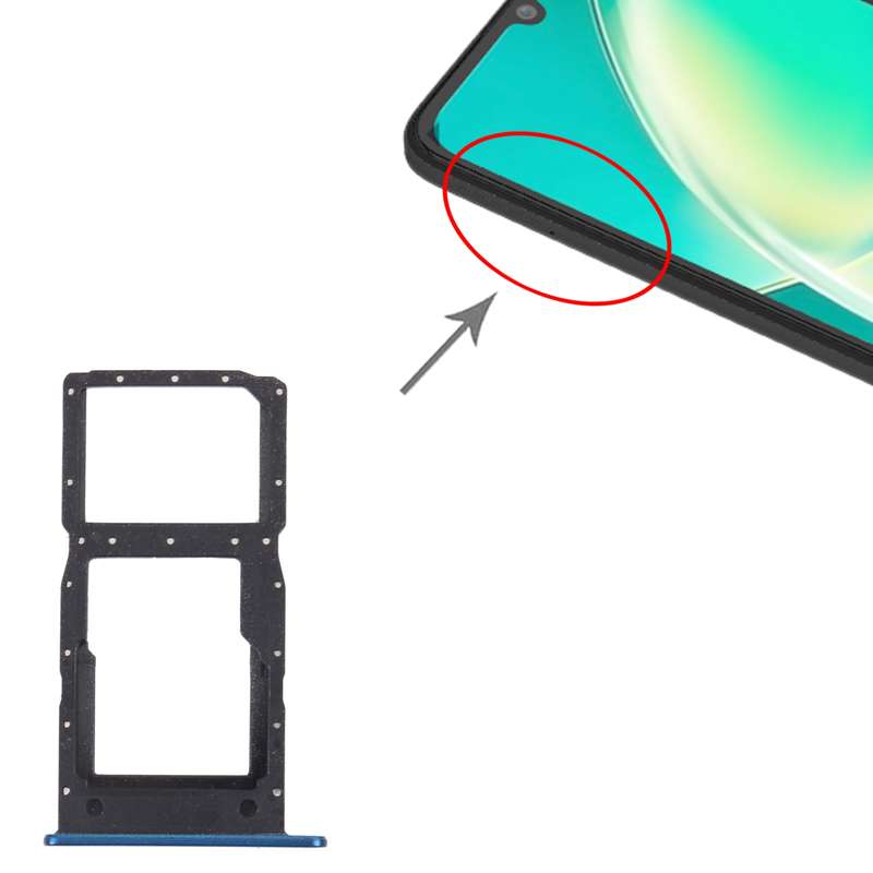 SIM Card Tray + SIM Card Tray / Micro SD Card Tray for Huawei Nova Y60 (Black)