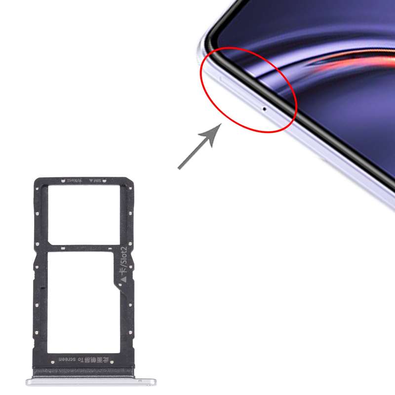SIM Card Tray + SIM Card Tray / Micro SD Card Tray for Huawei Maimang 10 SE (Black)