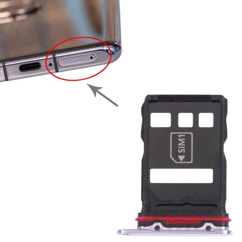 SIM Card Tray + NM Card Tray for Huawei P50 Pro (Black)