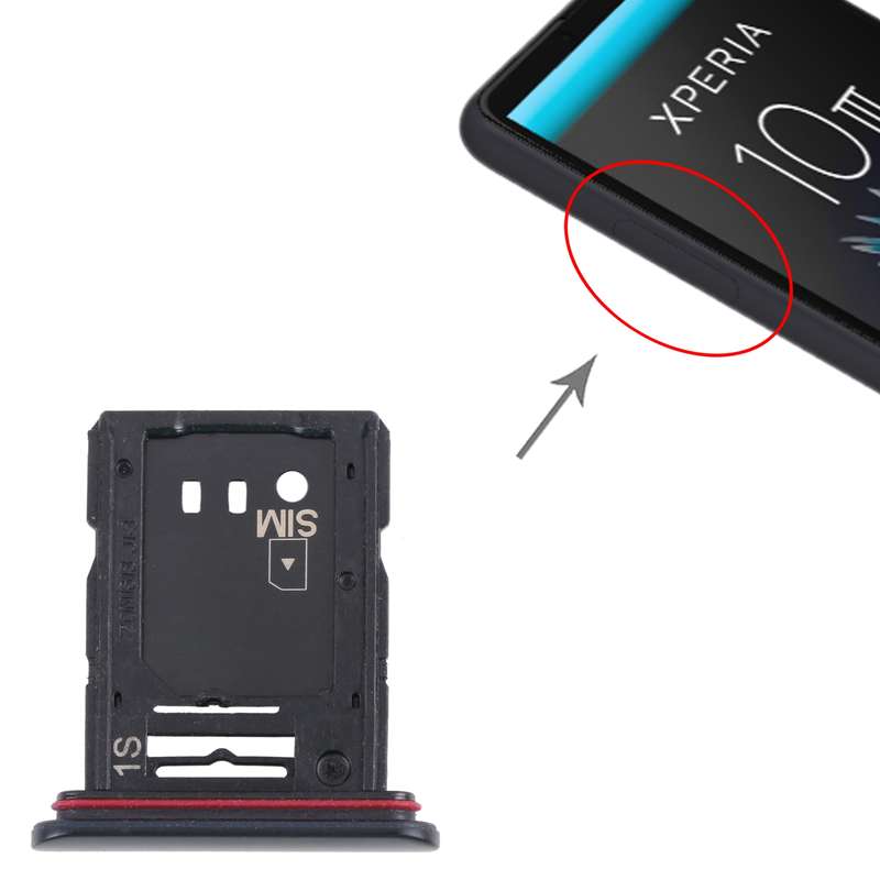 SIM Card Tray + Micro SD Card Tray for Sony Xperia 10 III (Black)
