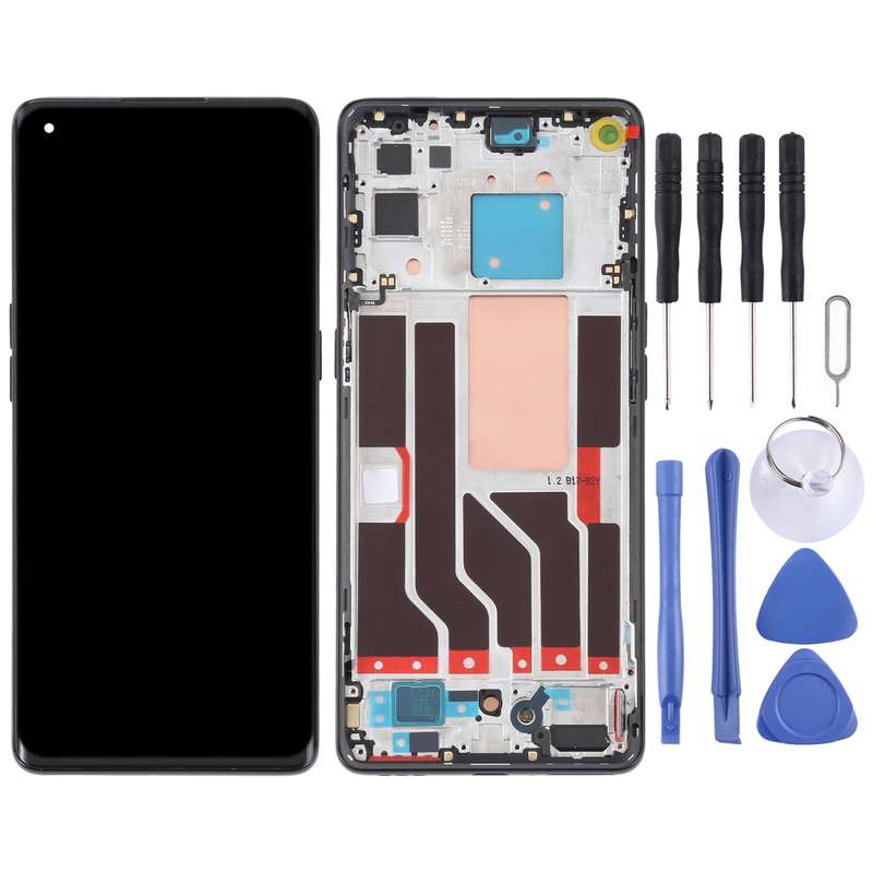 Original LCD Screen For OPPO Reno5 Pro 5G Digitizer Full Assembly with Frame (Black)