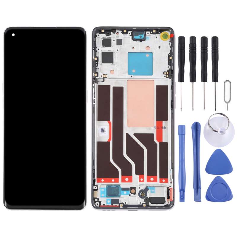Original LCD Screen For OPPO Reno5 Pro 5G Digitizer Full Assembly with Frame (Black)
