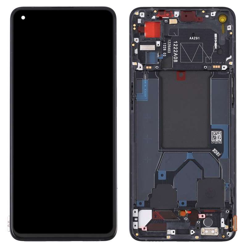 Original LCD Screen For OPPO Reno7 5G China PFJM10 Digitizer Full Assembly with Frame (Black)