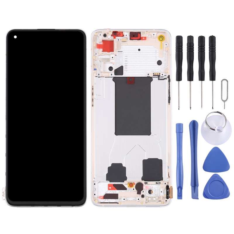 Original LCD Screen For OPPO Reno7 5G China PFJM10 Digitizer Full Assembly with Frame (Black)