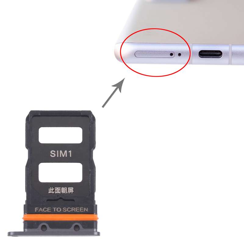 SIM Card Tray + SIM Card Tray for Xiaomi 12/12X(Black)