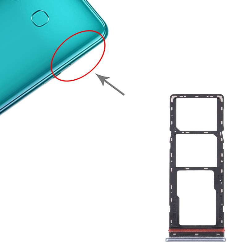 For Infinix Zero 8i X687B SIM Card Tray + SIM Card Tray + Micro SD Card Tray (Black)