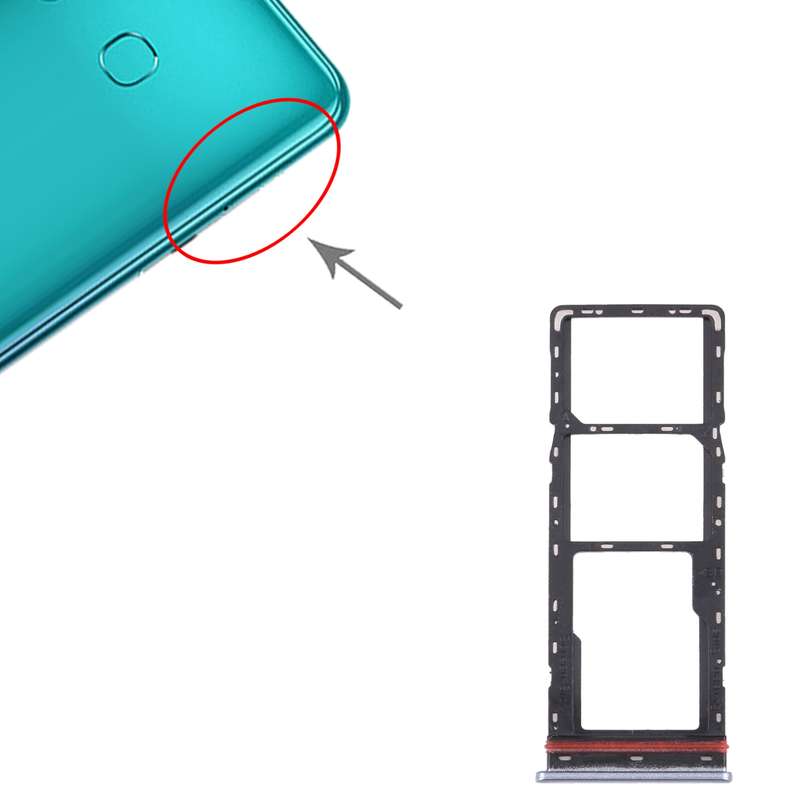 For Infinix Note 10 Pro/Note 10 Pro NFC X695 SIM Card Tray + SIM Card Tray + Micro SD Card Tray (Bla