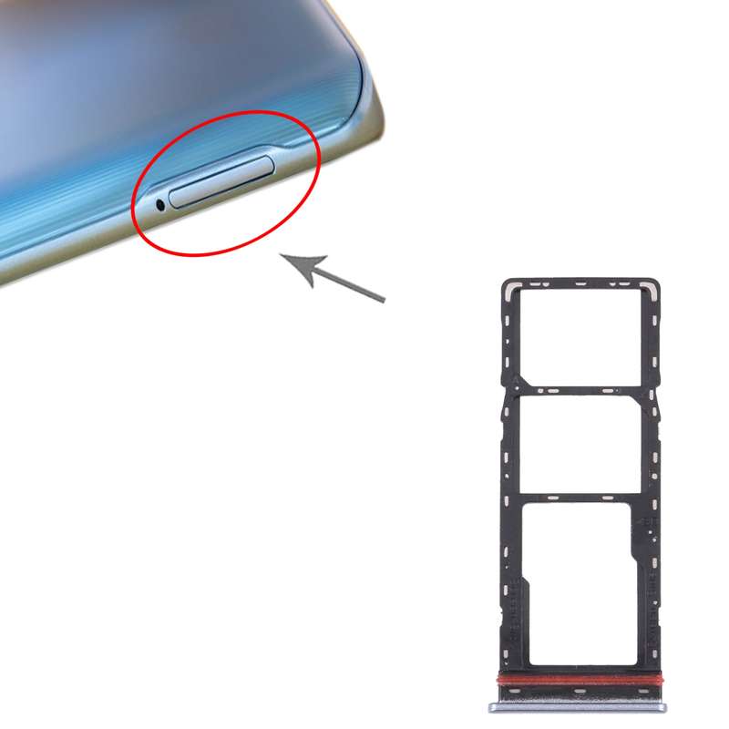For Tecno Camon 17P CG7 SIM Card Tray + SIM Card Tray + Micro SD Card Tray (Black)