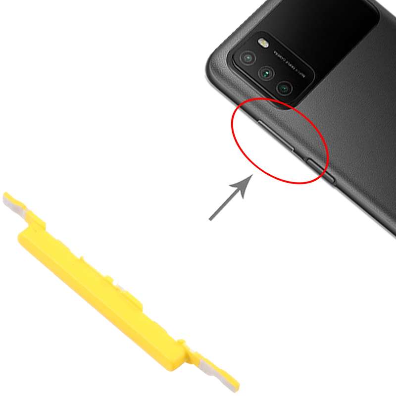 Volume Control Button for Xiaomi Poco M3 M2010J19CG M2010J19CI (Black)