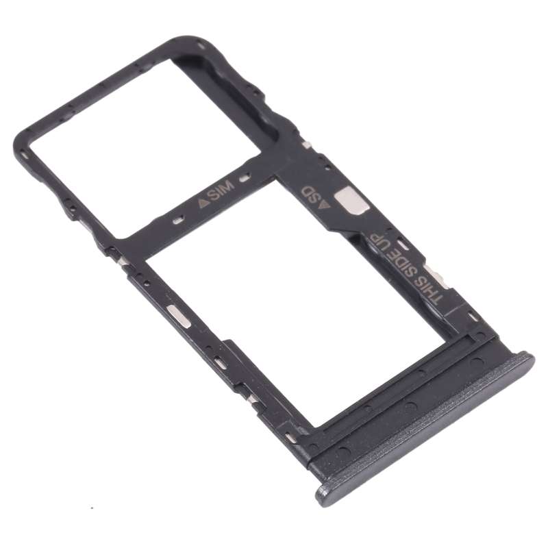 Original SIM Card Tray + Micro SD Card Tray for TCL 10L/10 Lite T770H T770B(Black)