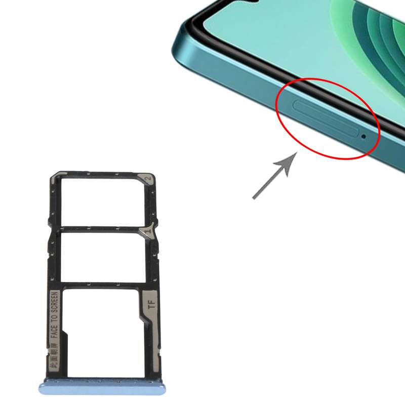 SIM Card Tray + SIM Card Tray + Micro SD Card Tray For Xiaomi Redmi Note 11E (Black)