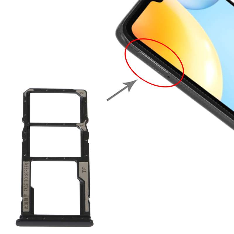 SIM Card Tray + SIM Card Tray + Micro SD Card Tray For Xiaomi Redmi 10C/Redmi 10 India/Poco C40(Gree