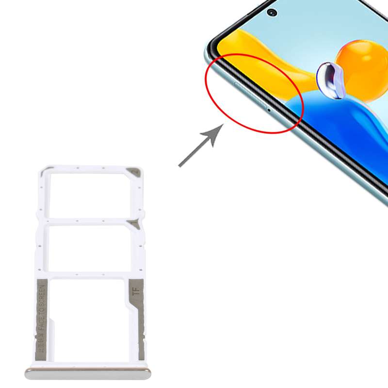 SIM Card Tray + SIM Card Tray + Micro SD Card Tray For Xiaomi Redmi Note 11S 5G (Black)