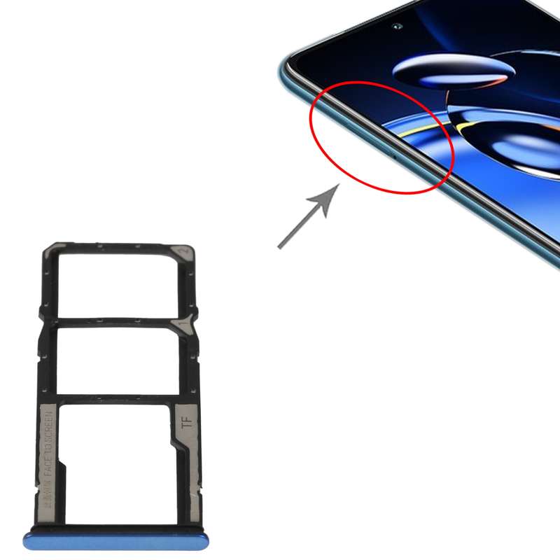 For Xiaomi Redmi Note 11SE SIM Card Tray + SIM Card Tray + Micro SD Card Tray (Black)