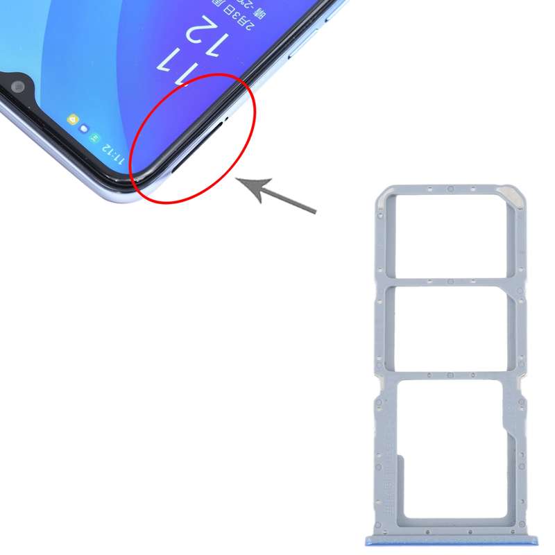For OPPO A55 5G / A53S 5G SIM Card Tray + SIM Card Tray + Micro SD Card Tray (Black)