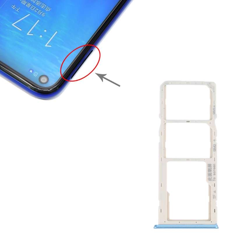 For OPPO A16K SIM Card Tray + SIM Card Tray + Micro SD Card Tray (Black)