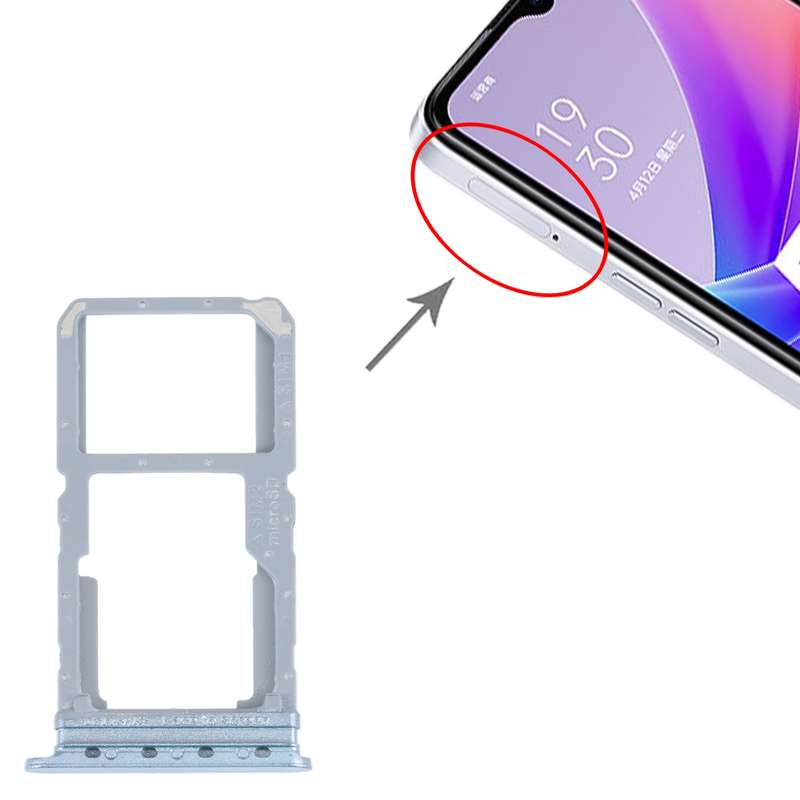 For OPPO A57 5G / A77 5G / K10 5G SIM Card Tray + SIM / Micro SD Card Tray (Black)