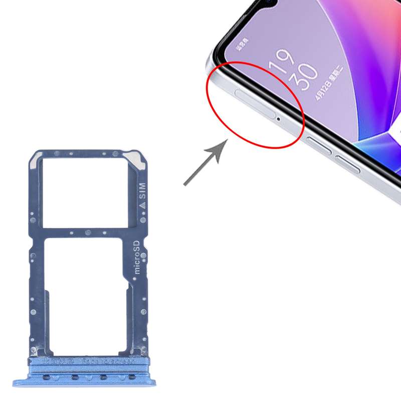 For OPPO A57 5G / A77 5G / K10 5G SIM Card Tray + SIM / Micro SD Card Tray (Black)