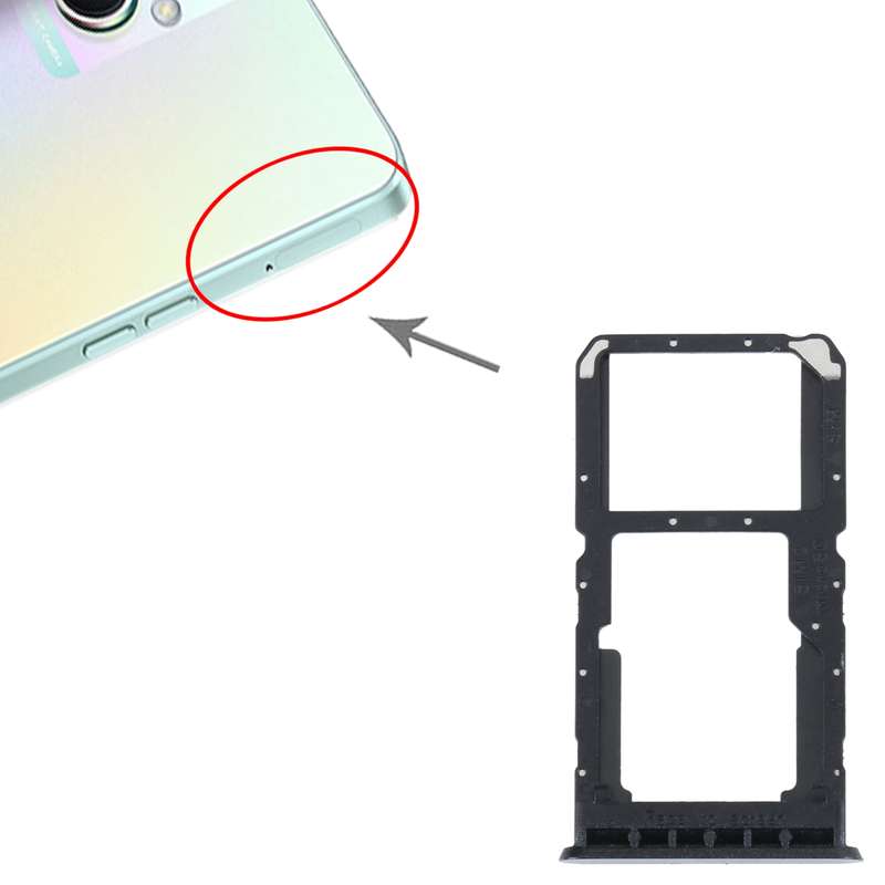 For OPPO A96 China SIM Card Tray + SIM / Micro SD Card Tray (Black)