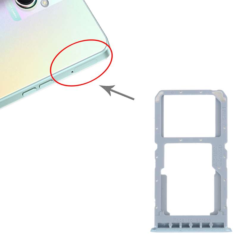 For OPPO A96 China SIM Card Tray + SIM / Micro SD Card Tray (Black)