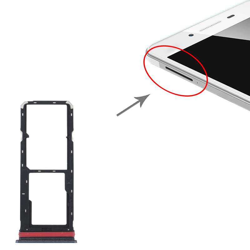For vivo Y35 4G SIM Card Tray + SIM Card Tray + Micro SD Card Tray (Black)