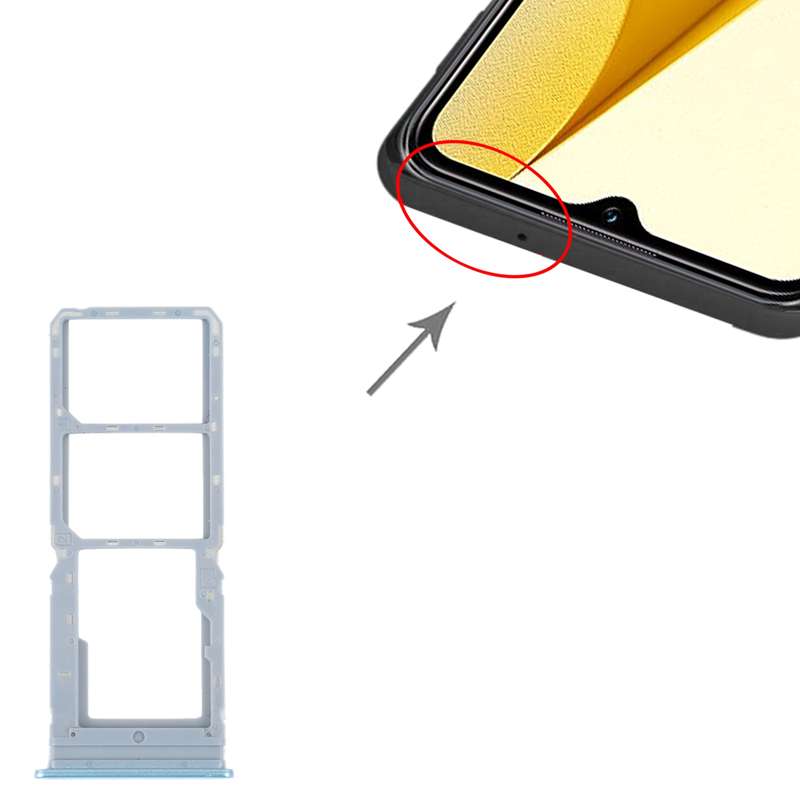 For vivo Y16 SIM Card Tray + SIM Card Tray + Micro SD Card Tray (Black)