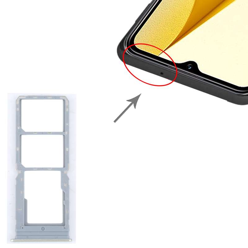 For vivo Y16 SIM Card Tray + SIM Card Tray + Micro SD Card Tray (Black)