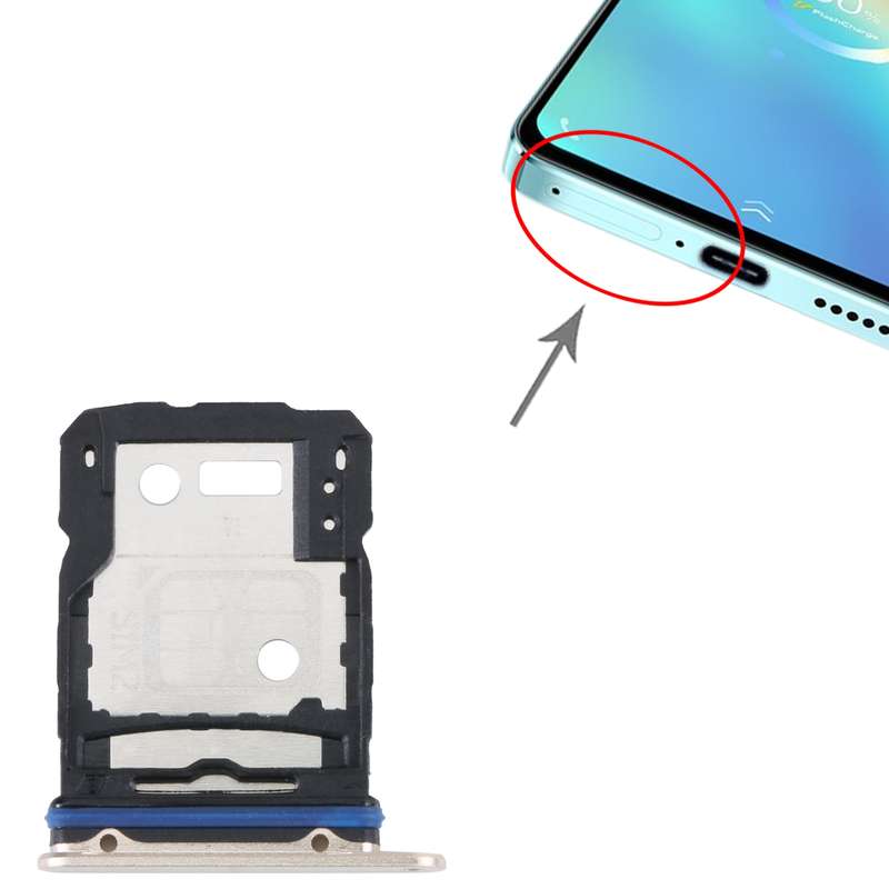 For vivo S15 SIM Card Tray + SIM Card Tray (Black)