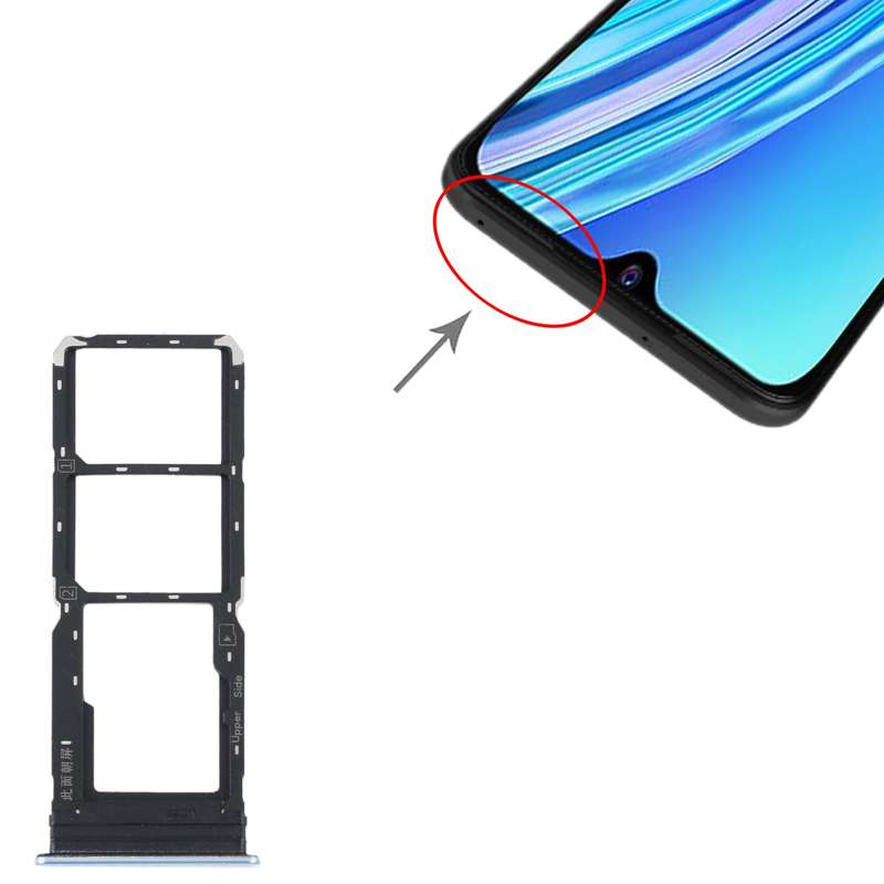 For vivo Y21 2021 / Y21S / Y21T / Y21T India SIM Card Tray + SIM Card Tray + Micro SD Card Tray (Dar