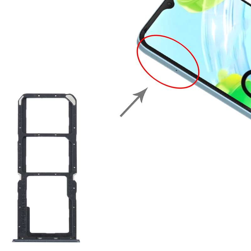 For Realme C30 SIM Card Tray + SIM Card Tray + Micro SD Card Tray (Green)