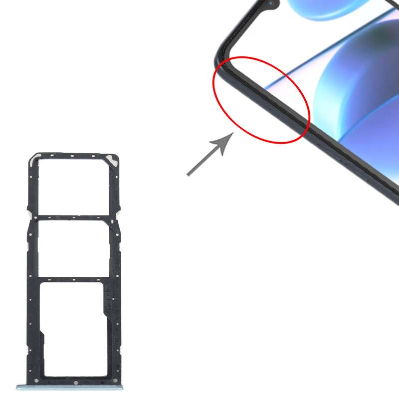 For Realme C31 SIM Card Tray + SIM Card Tray + Micro SD Card Tray (Black)